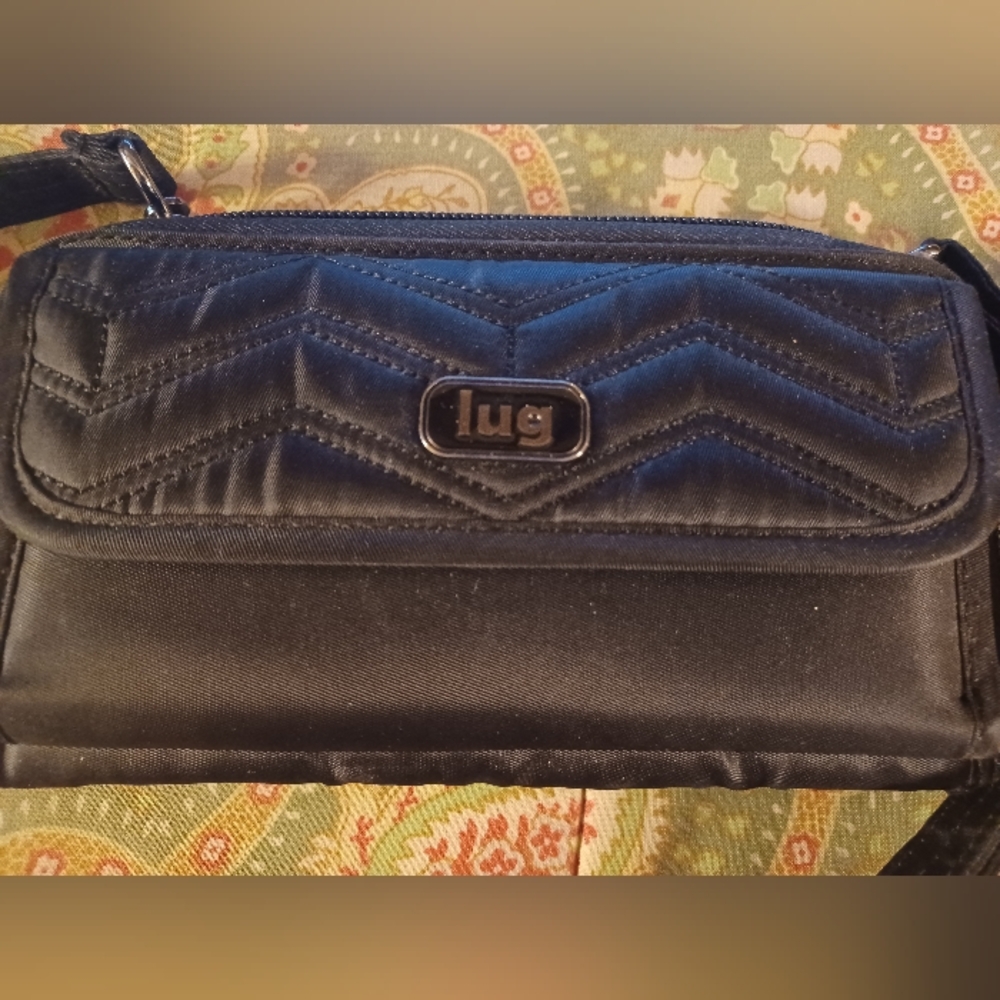 Lug Black Quilted Shoulder Crossbody Bag handbag purse clutch